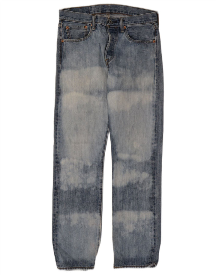 Levi's Uomo 501 Jeans dritti W29 L30 Blu Tie Dye Cotone