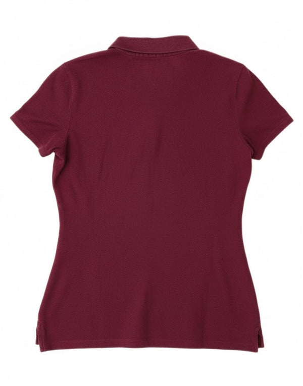 Polo da donna Tommy Hilfiger UK 12 cotone bordeaux medio