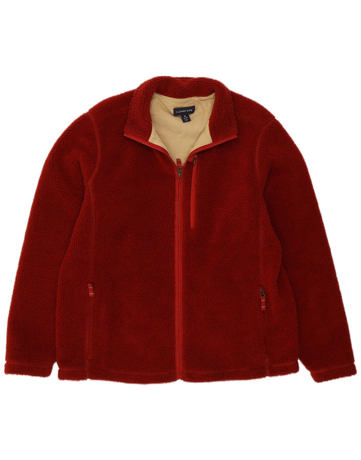 Giacca in pile da uomo Lands End UK 38/40 Poliestere rosso medio