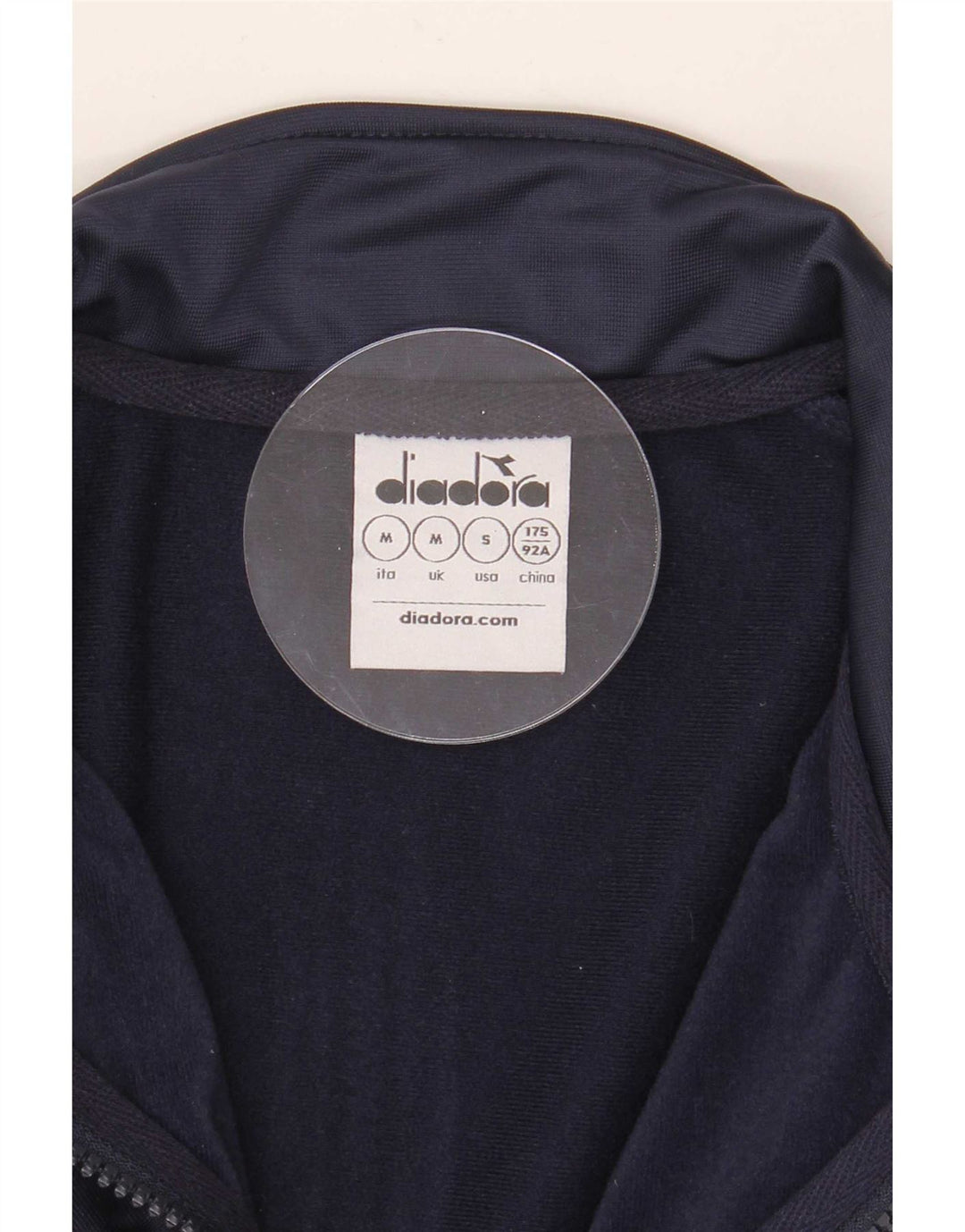 Giacca da ginnastica grafica da uomo Diadora a blocchi di colore blu navy medio