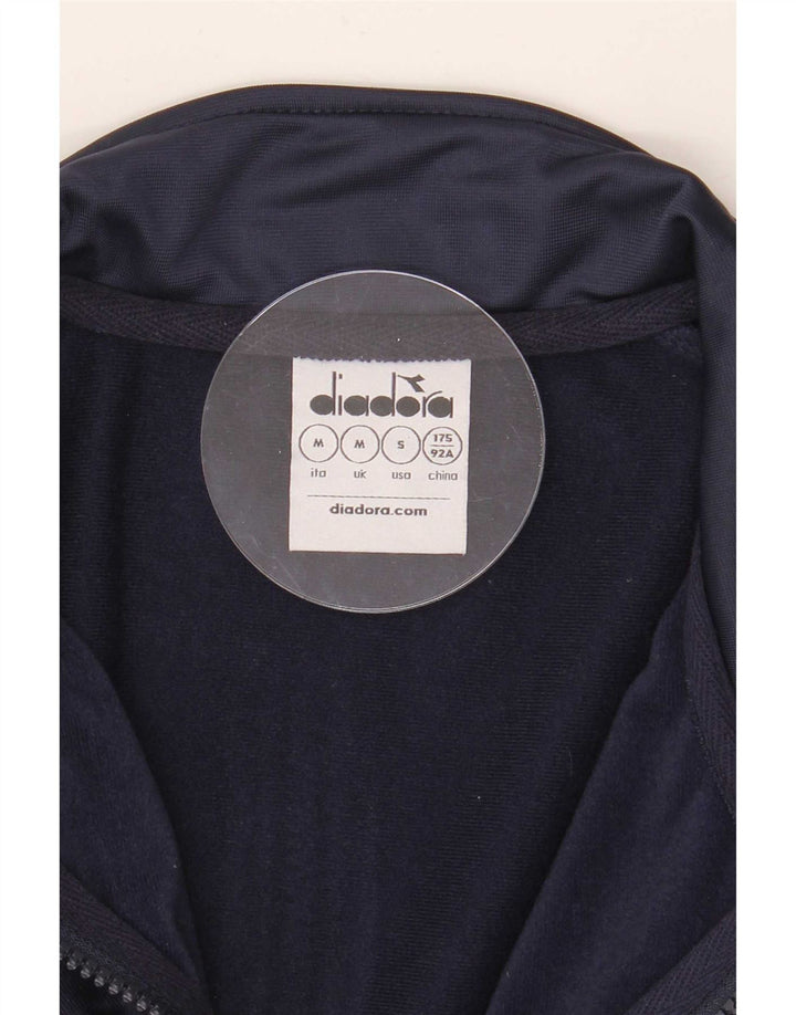 Giacca da ginnastica grafica da uomo Diadora a blocchi di colore blu navy medio