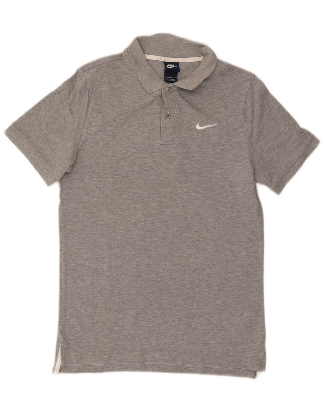 Polo Nike da uomo piccola in cotone chiazzato grigio