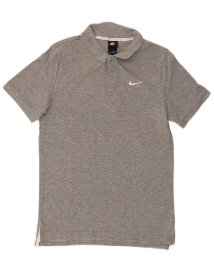 Polo Nike da uomo piccola in cotone chiazzato grigio