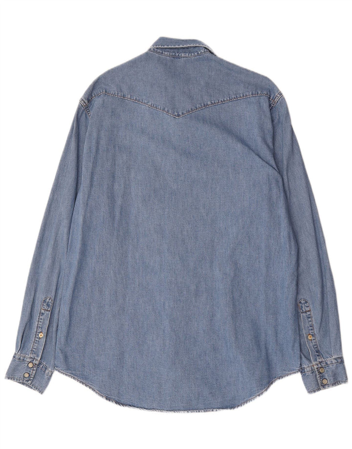 Camicia di jeans da uomo SISLEY 2XL cotone blu