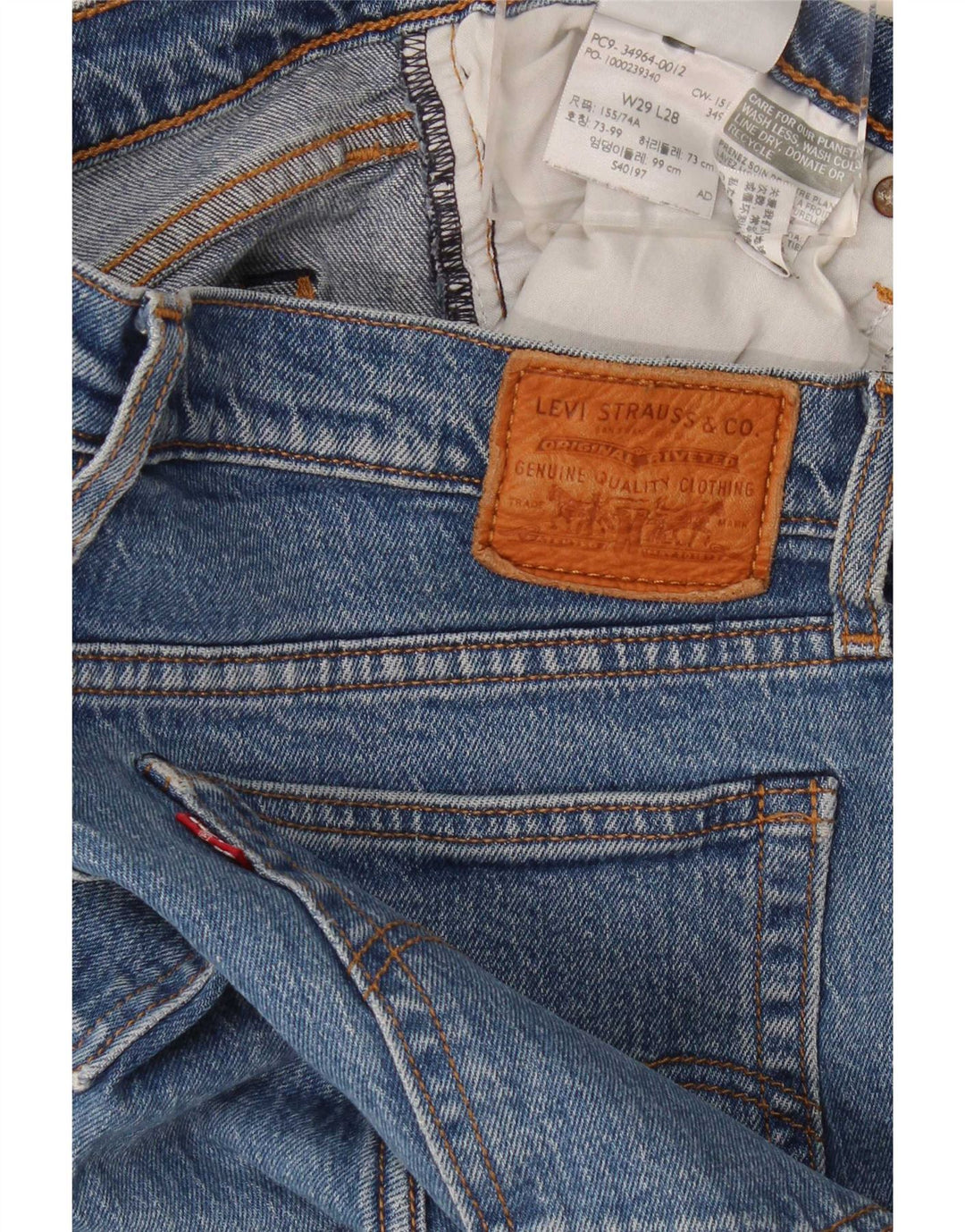 Jeans dritti Wedgie da donna Levi's W29 L28 cotone blu