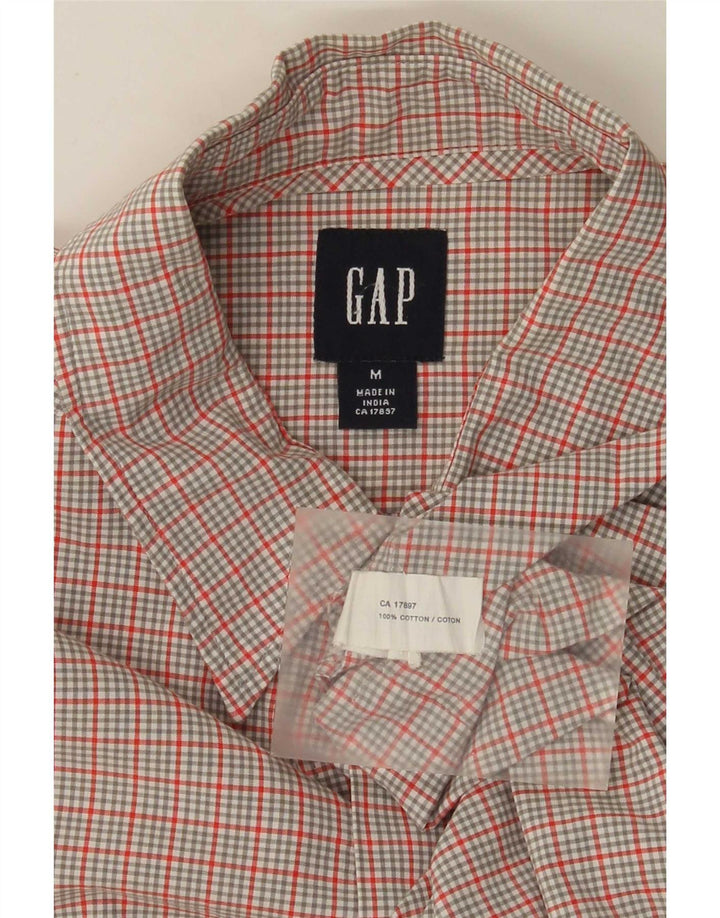 Camicia Gap da uomo a maniche corte in cotone a quadri grigio medio
