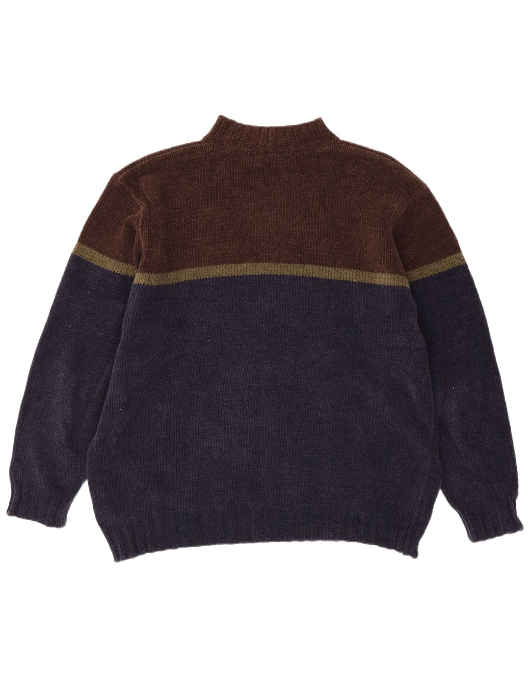 Marks & Spencer Maglione da uomo con collo alto e maglione XL Blu navy a blocchi di colore