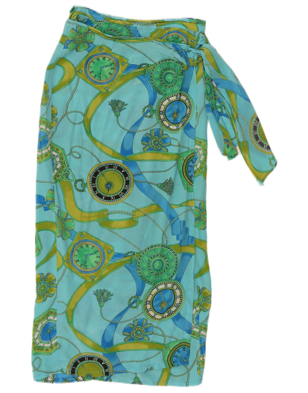 Gonna a portafoglio vintage da donna con motivo astratto W32 grande blu