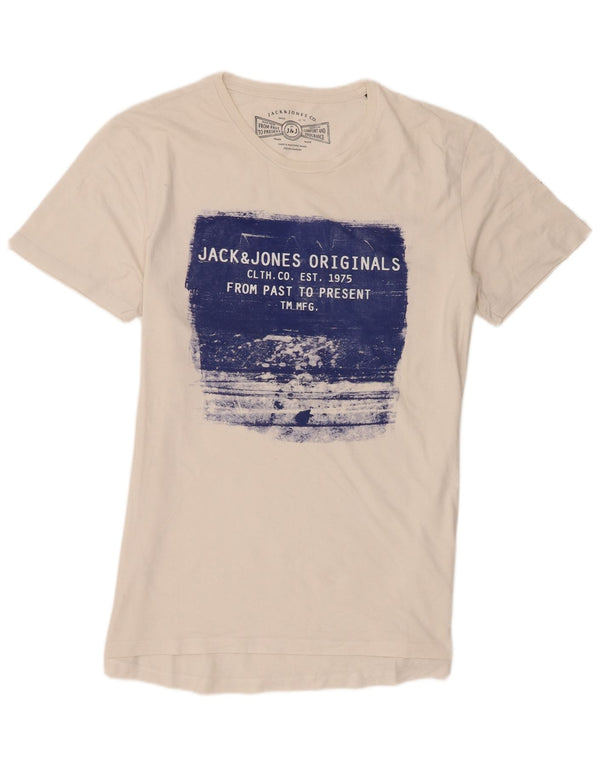 T-shirt grafica da uomo Jack & Jones Top XL in cotone bianco
