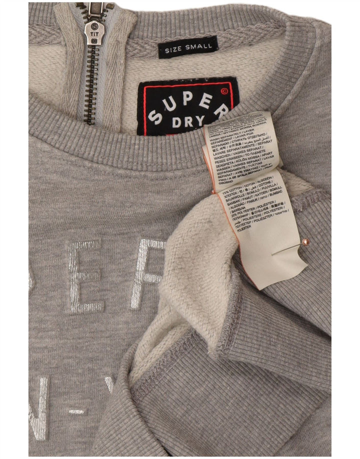 Abito maglione in felpa con grafica oversize da donna SUPERDRY UK 10 piccolo grigio