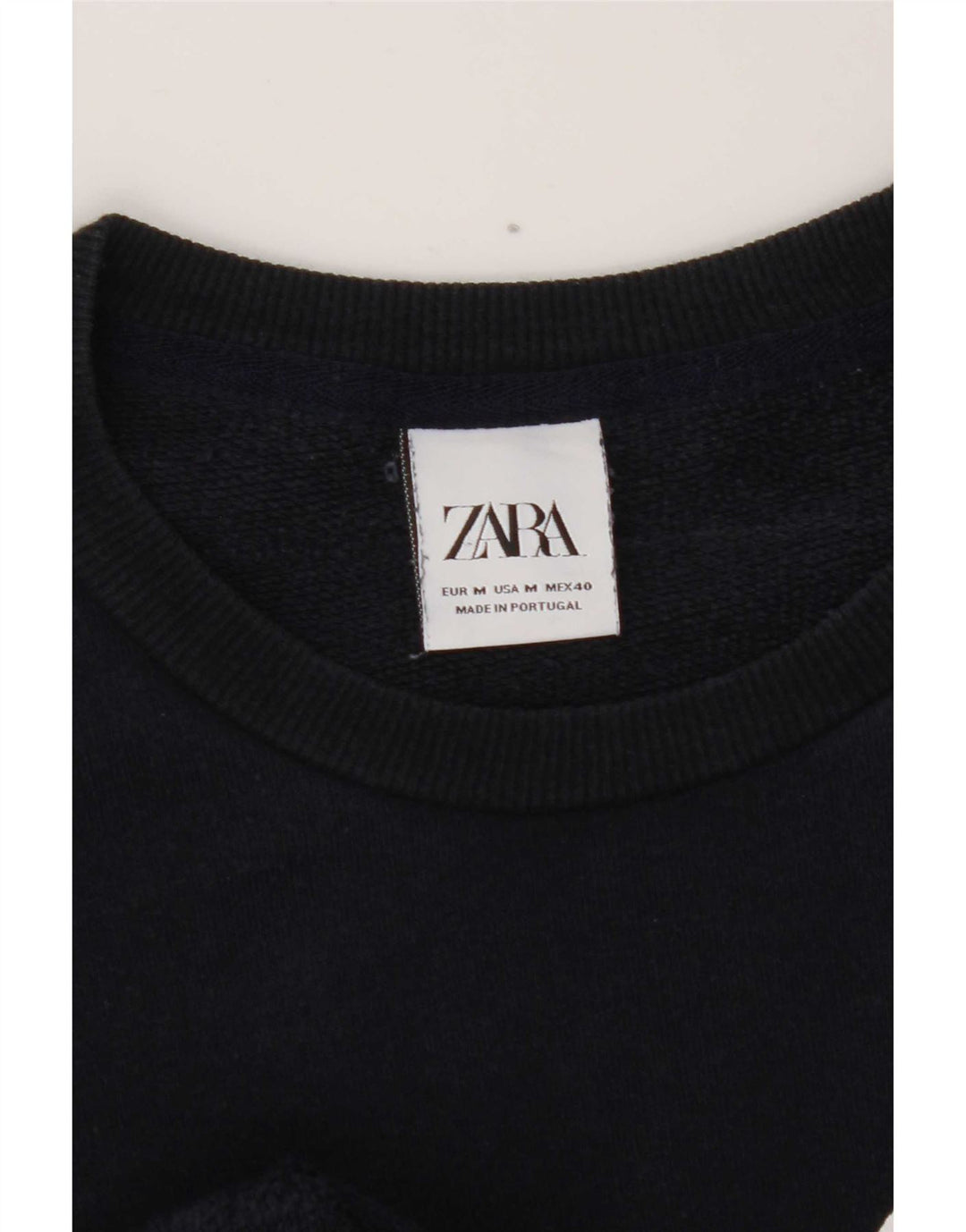 Felpa grafica da uomo Zara, maglione medio, blu navy