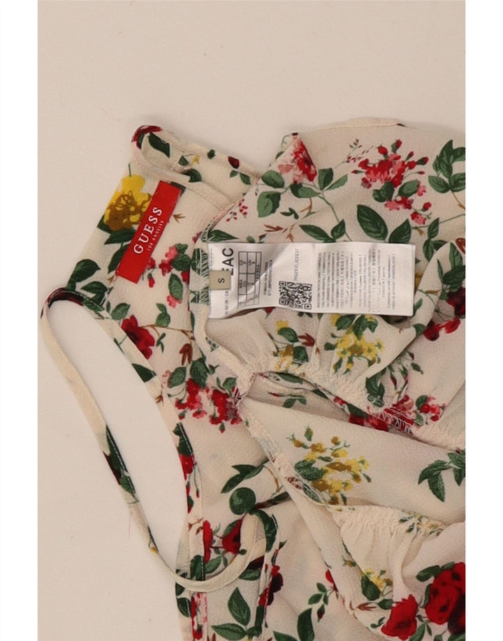 Guess prendisole da donna UK 6 XS poliestere floreale bianco sporco