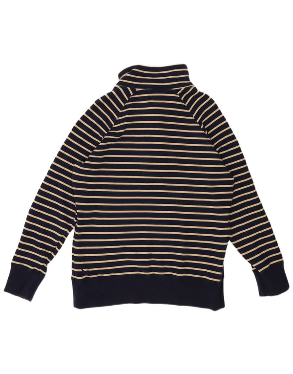 JOULES Felpa da donna con collo abbottonato, maglione UK 14, grande a righe blu navy