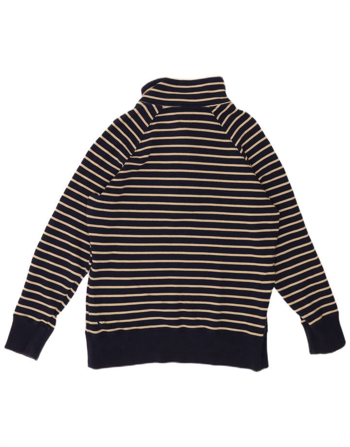 JOULES Felpa da donna con collo abbottonato, maglione UK 14, grande a righe blu navy