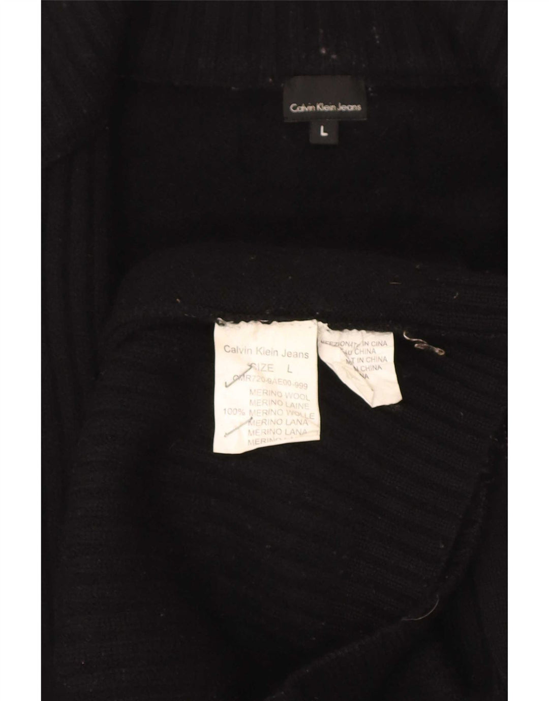 Maglione cardigan da uomo Calvin Klein grande lana merino nera