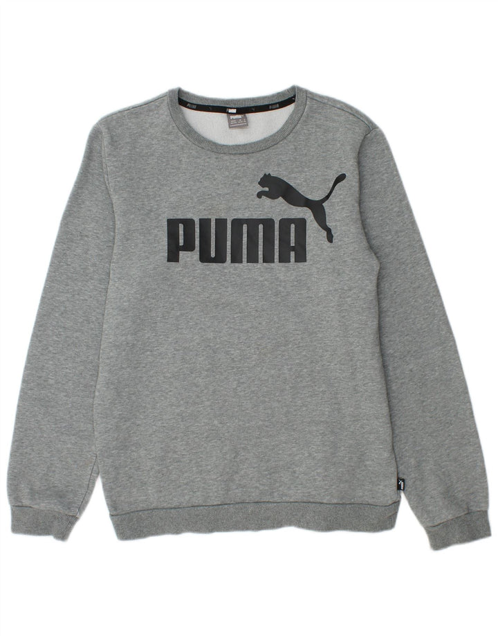 Felpa grafica da ragazzo Puma 15-16 anni grigia screziata