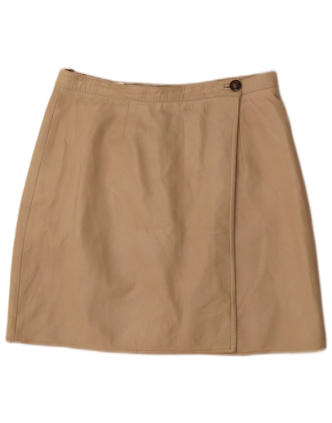 Gonna a portafoglio in pelle vintage da donna W30 beige medio