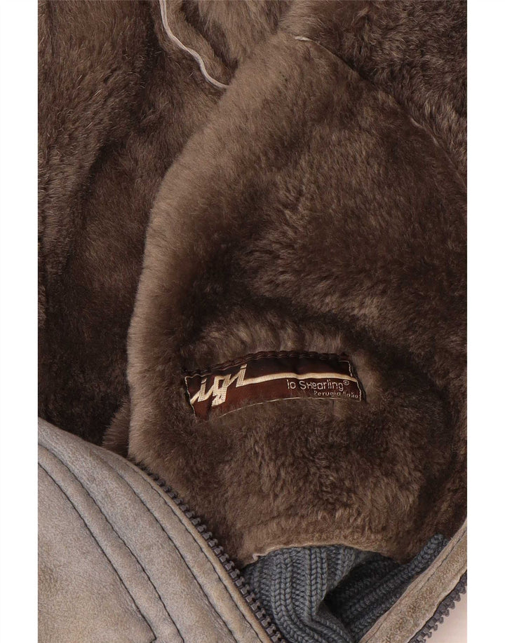 Giubbotto in montone da uomo VINTAGE IT 48 Shearling grigio medio