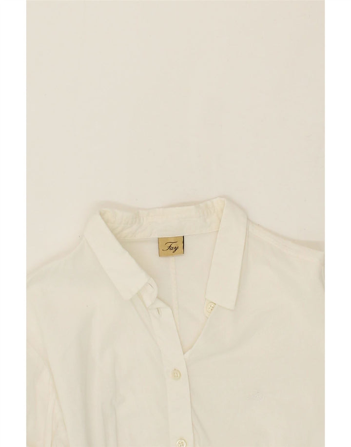 FAY Womens Shirt UK 12 Medium White Cotton Vintage Fay and Second-Hand Fay from Messina Hembry 
