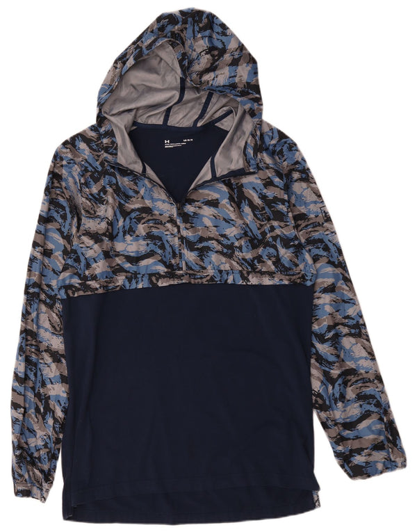 Under Armour Uomo Pullover con cappuccio Tuta da ginnastica Top Large Blu Navy Camouflage
