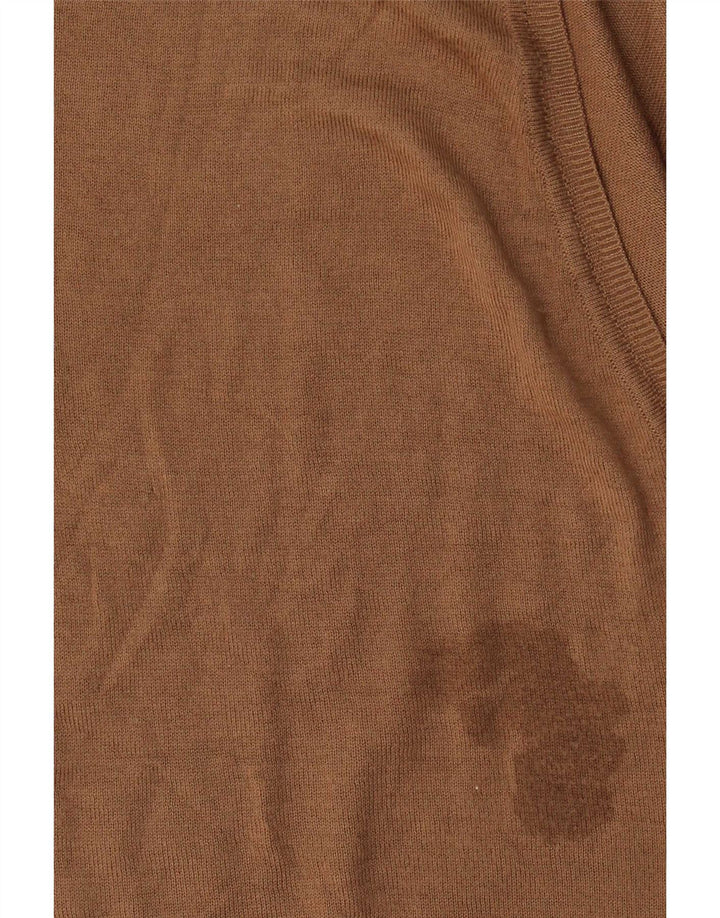 Maglione cardigan oversize con maniche a 3/4 da donna Zara UK 14 Marrone medio