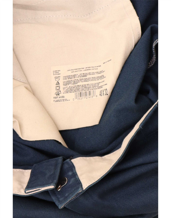 Pantaloni chino dritti da uomo Dickies W40 L32 poliestere blu navy