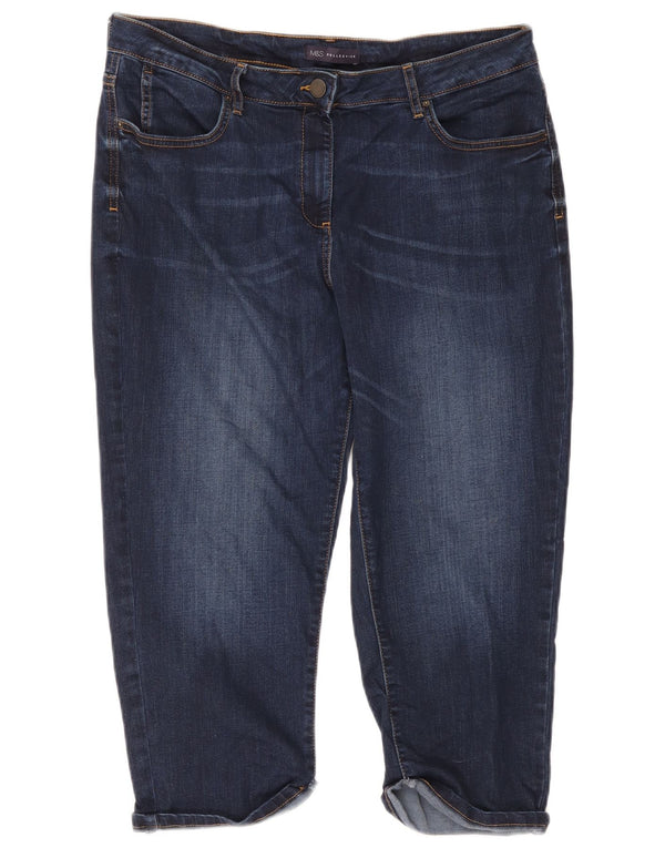 Jeans Capri da donna Marks & Spencer UK 16 Large W38 L20 Cotone blu navy