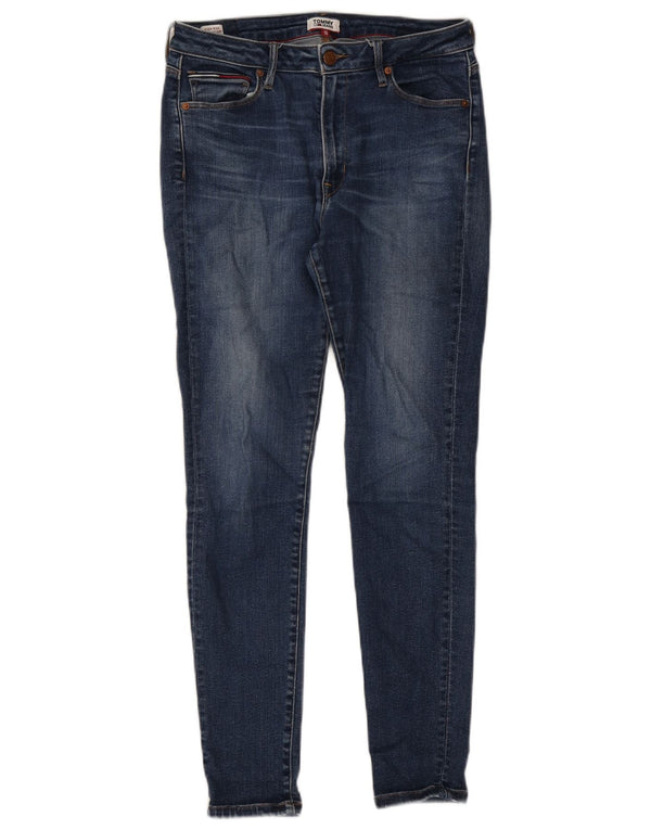 Jeans skinny a vita alta da donna Tommy Hilfiger W30 L30 cotone blu