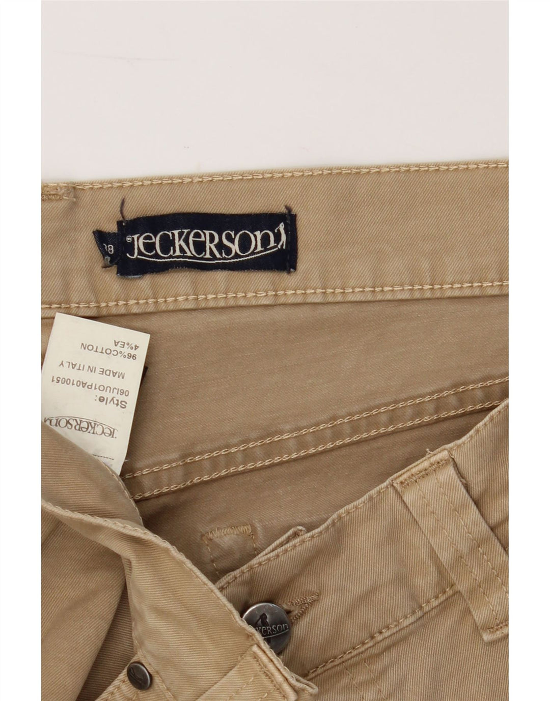 JECKERSON Mens Straight Jeans W38 L29 Beige Cotton Vintage Jeckerson and Second-Hand Jeckerson from Messina Hembry 