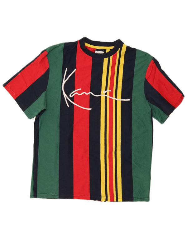 T-shirt grafica da uomo Karl Kani Top XS in cotone a righe multicolore