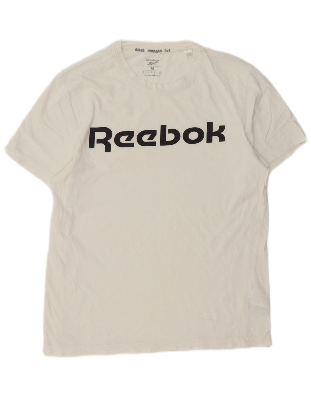 T-shirt grafica da uomo Reebok Top in cotone bianco medio