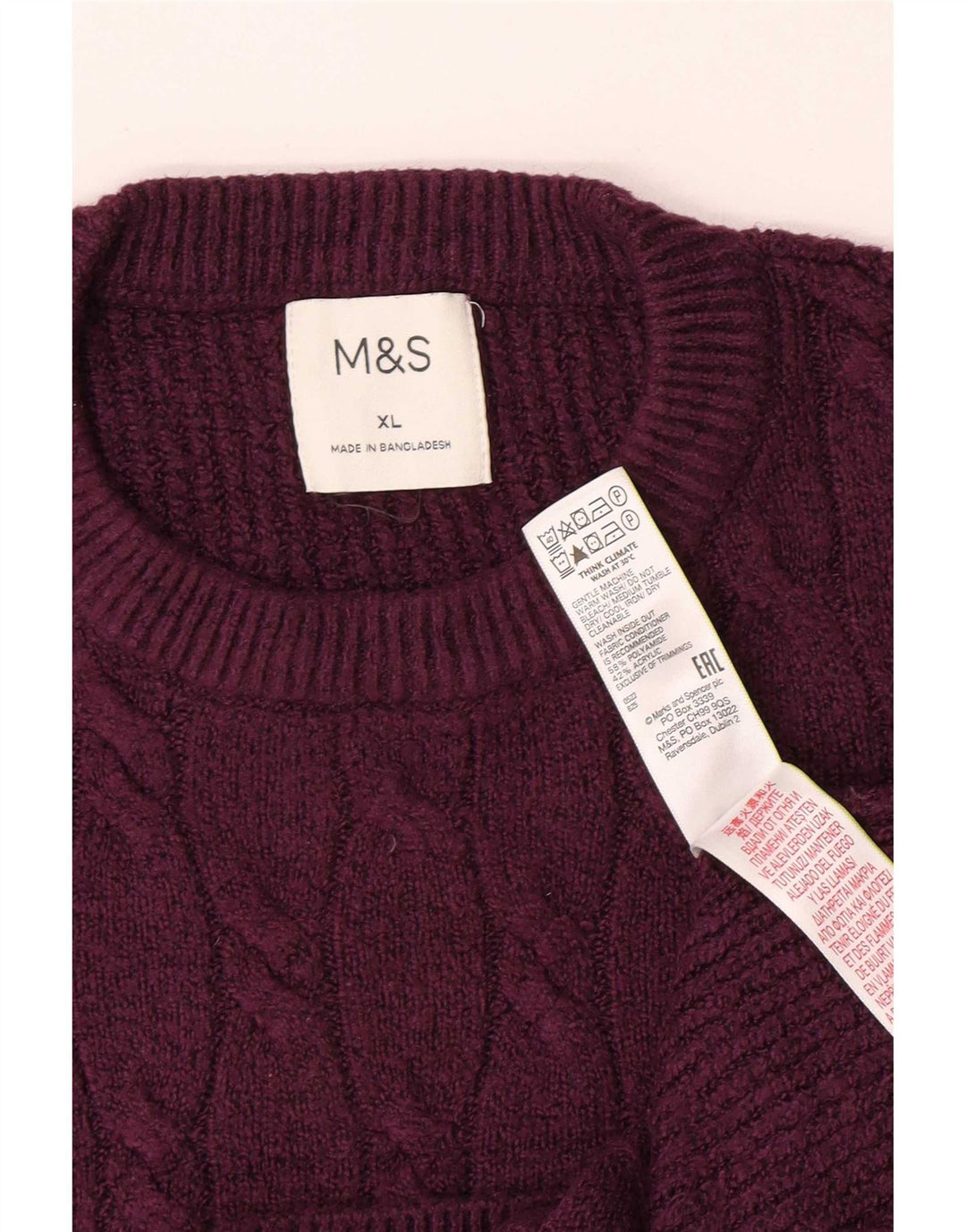 Maglione maglione girocollo da uomo Marks & Spencer XL viola in poliammide