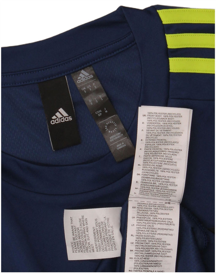 Maglietta Adidas Aeroready da uomo, piccola, in poliestere blu navy