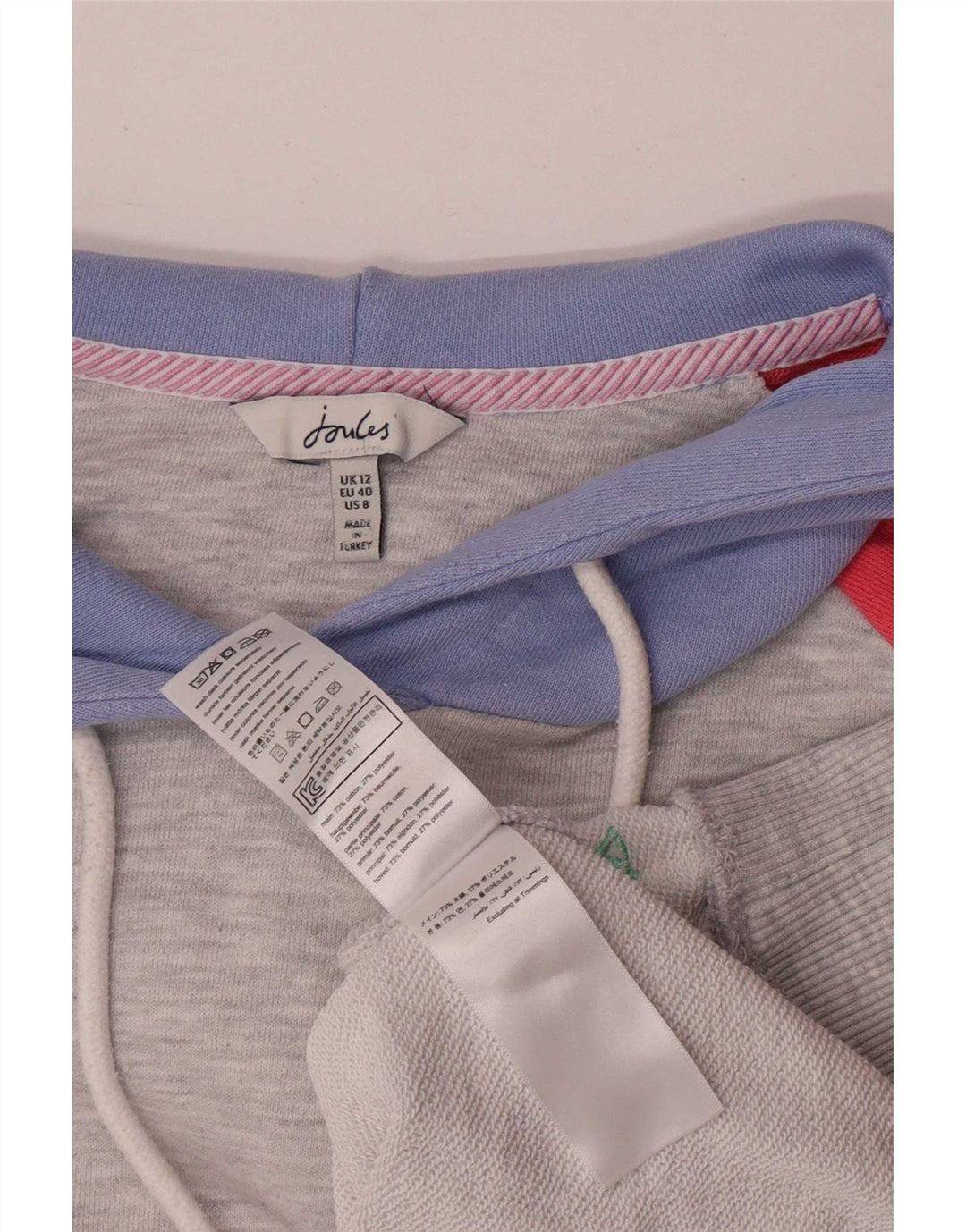Felpa con cappuccio da donna Joules UK 12 Medium multicolore Colourblock