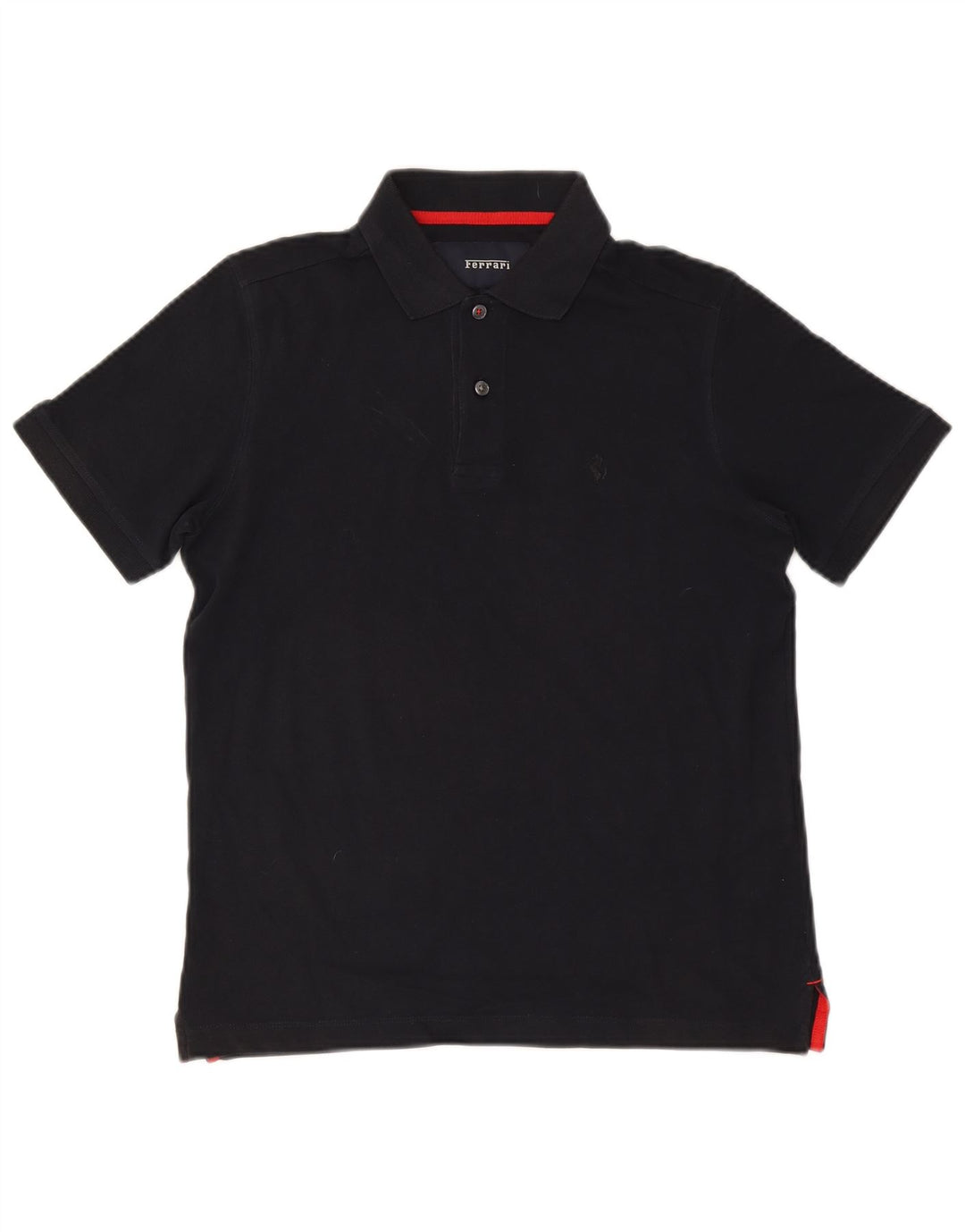 Polo grafica da uomo Ferrari piccola in cotone blu navy