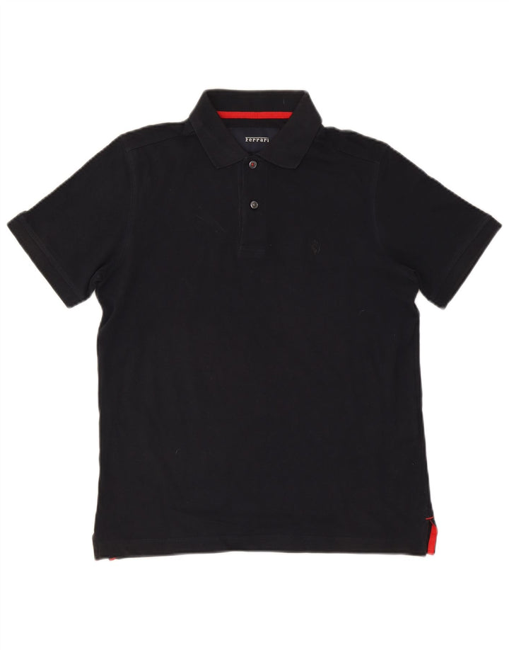 Polo grafica da uomo Ferrari piccola in cotone blu navy