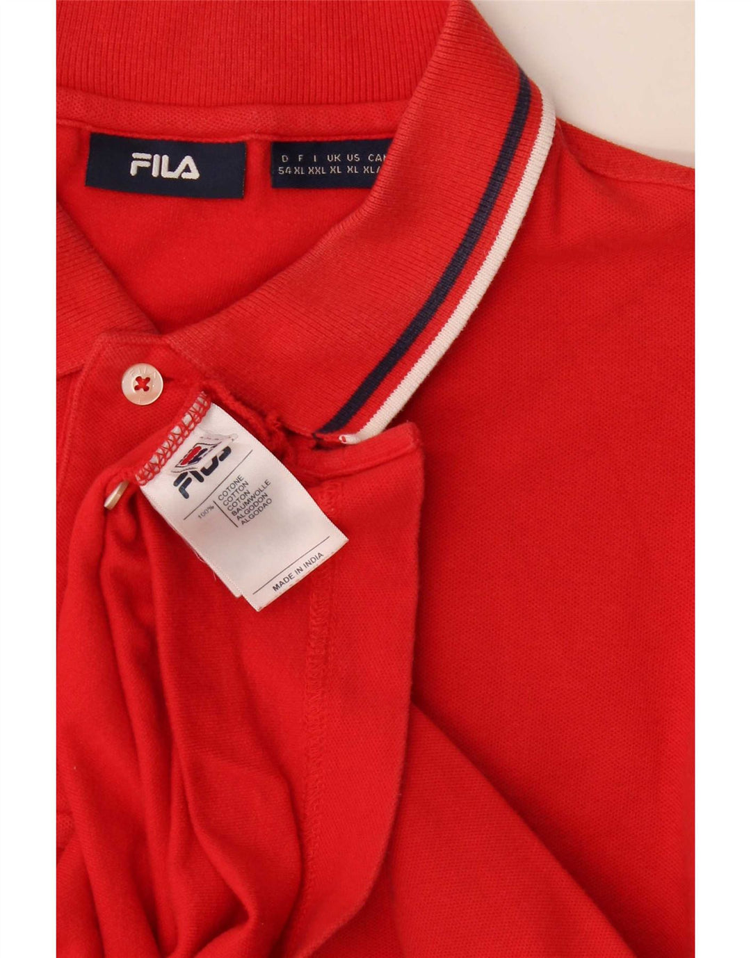 Polo da uomo Fila XL in cotone a righe rosse