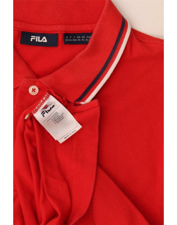Polo da uomo Fila XL in cotone a righe rosse