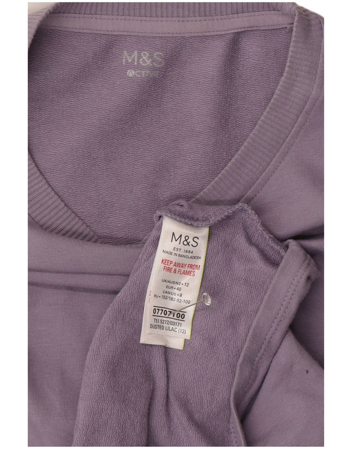 Felpa da donna Marks & Spencer UK 12 cotone viola medio