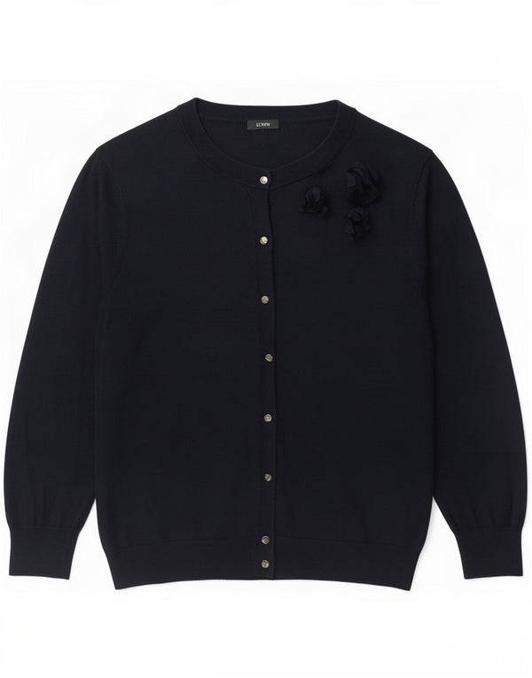 Maglione cardigan con maniche a 3/4 da donna J. Crew UK 10 piccolo blu navy classico