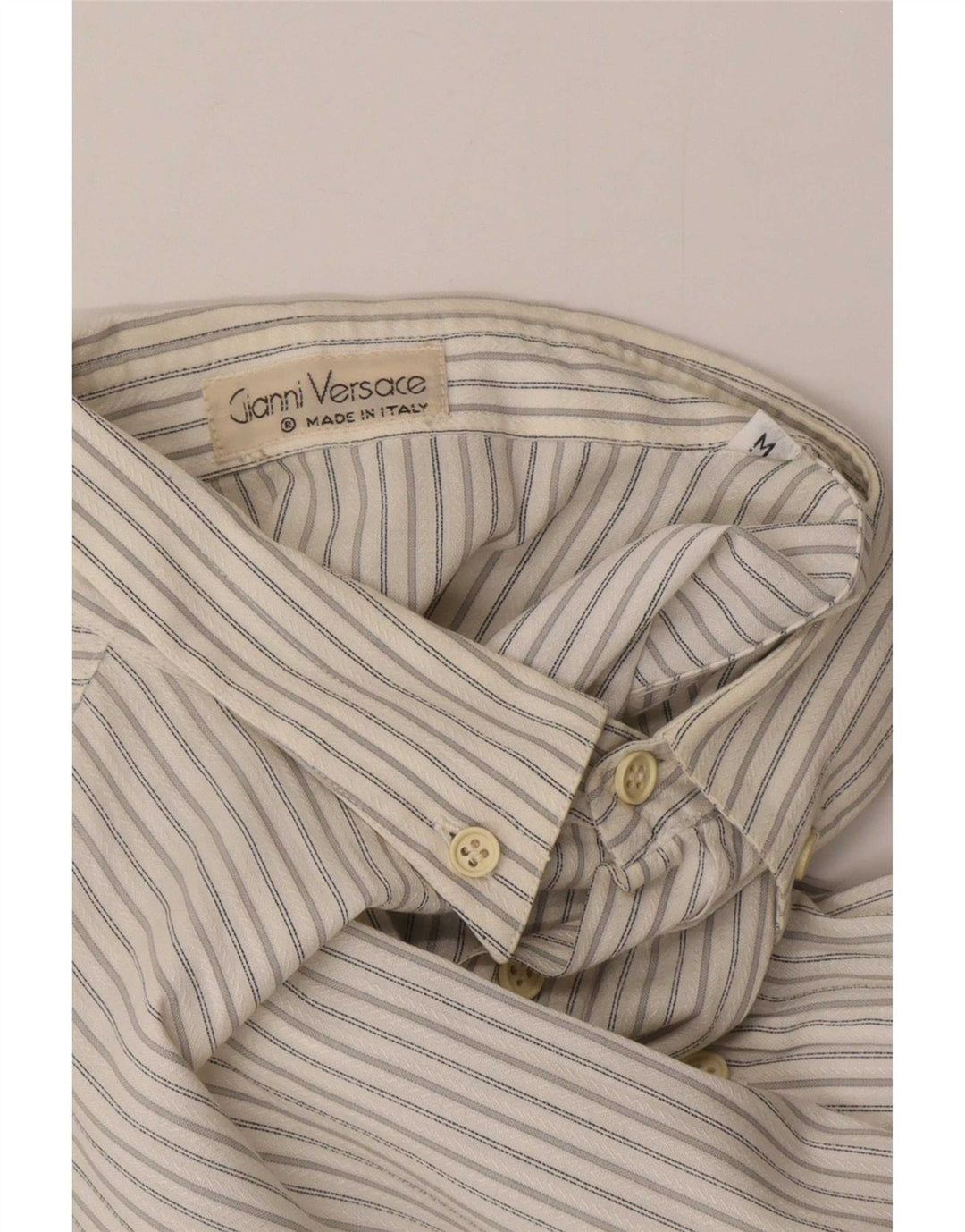 Camicia da uomo Gianni Versace a righe bianche medie
