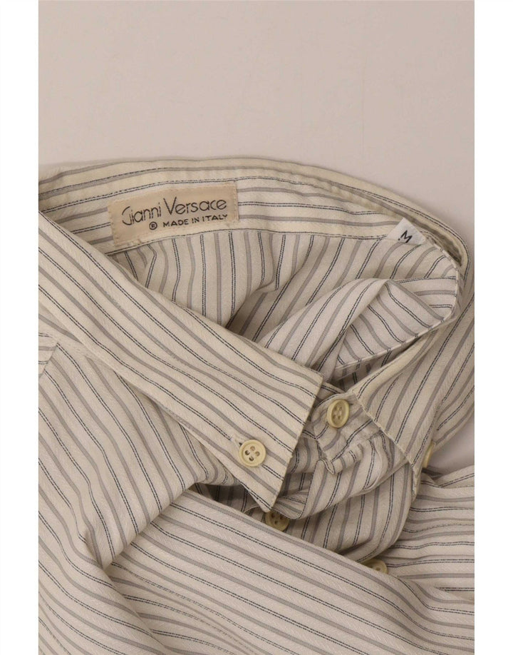 Camicia da uomo Gianni Versace a righe bianche medie