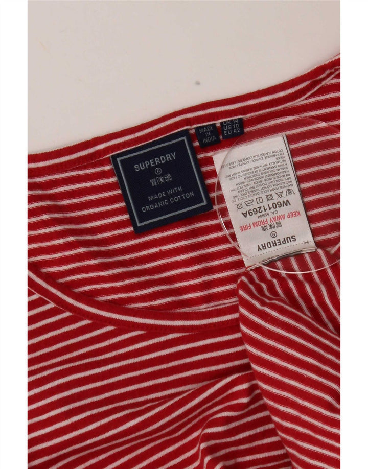 Canotta da donna Superdry UK 14 grande cotone a righe rosse