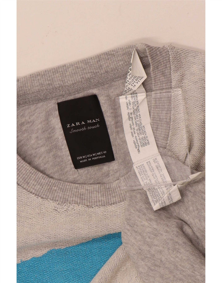 Felpa Zara Da Uomo Maglione Grigio Medio A Righe