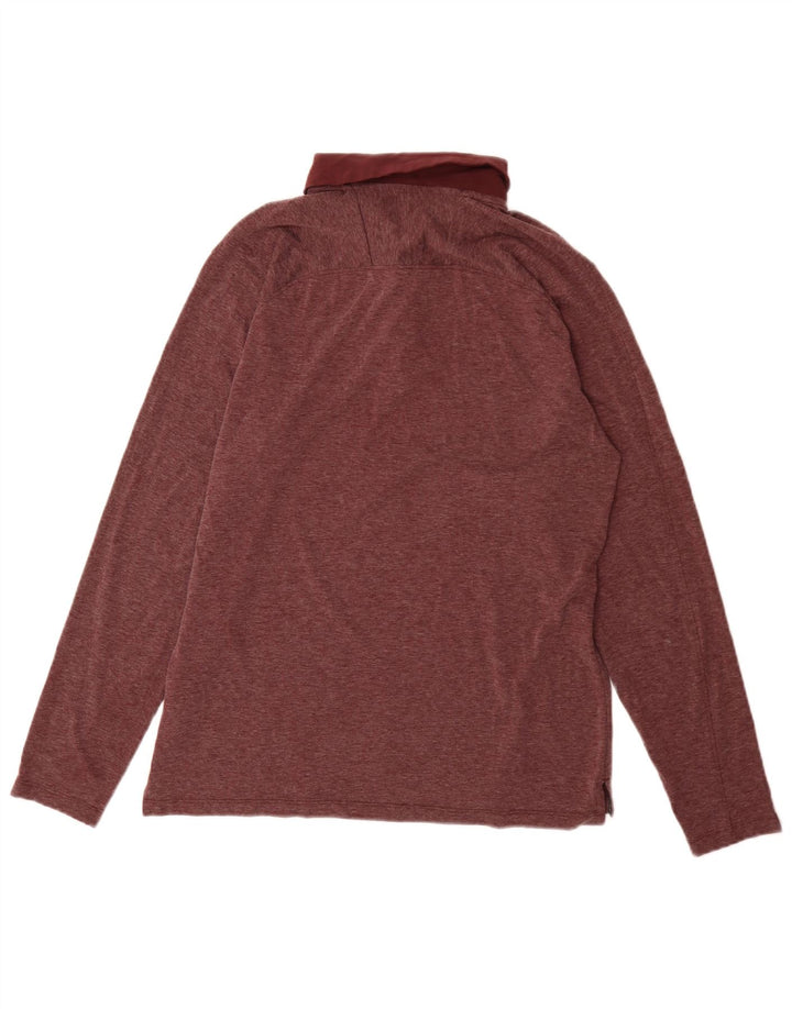 Polo da golf a maniche lunghe da uomo Nike, poliestere bordeaux medio