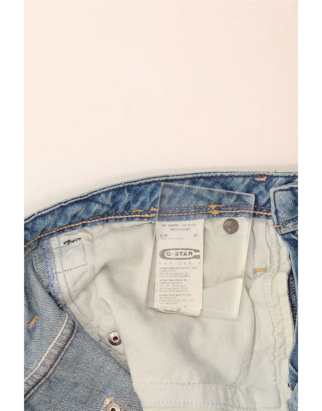Jeans dritti invecchiati da donna G-Star W27 L27 cotone blu