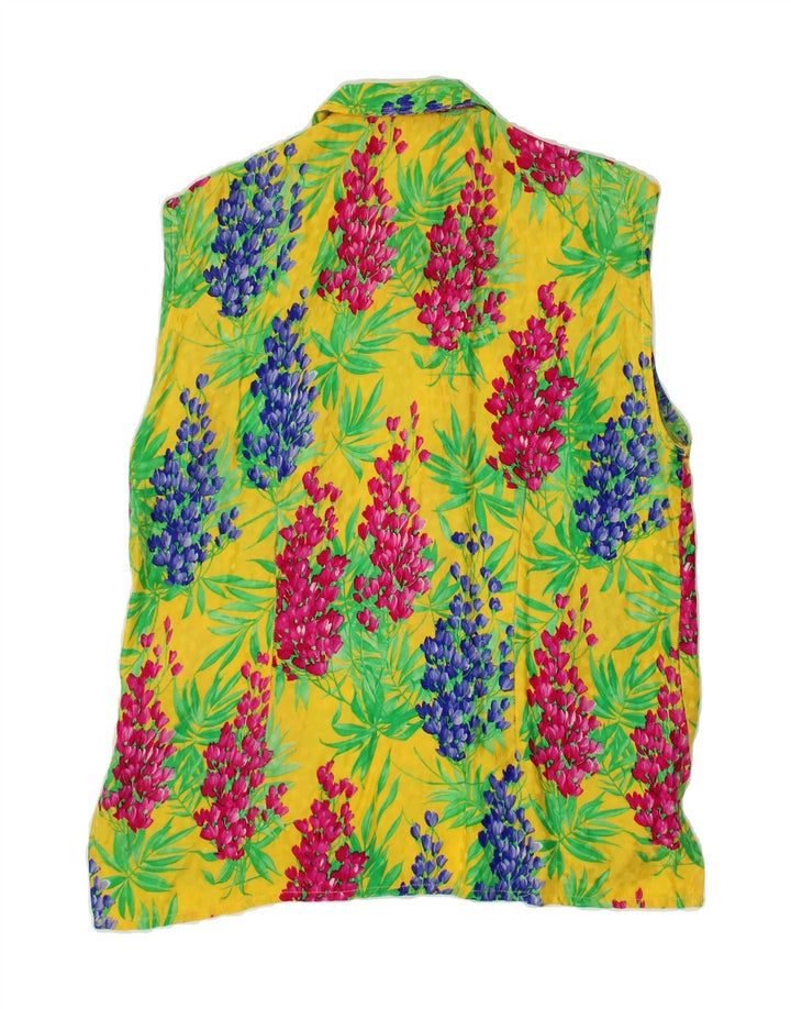 VINTAGE Womens Sleeveless Shirt IT 42 Medium Multicoloured Floral | Vintage Vintage | Thrift | Second-Hand Vintage | Used Clothing | Messina Hembry 