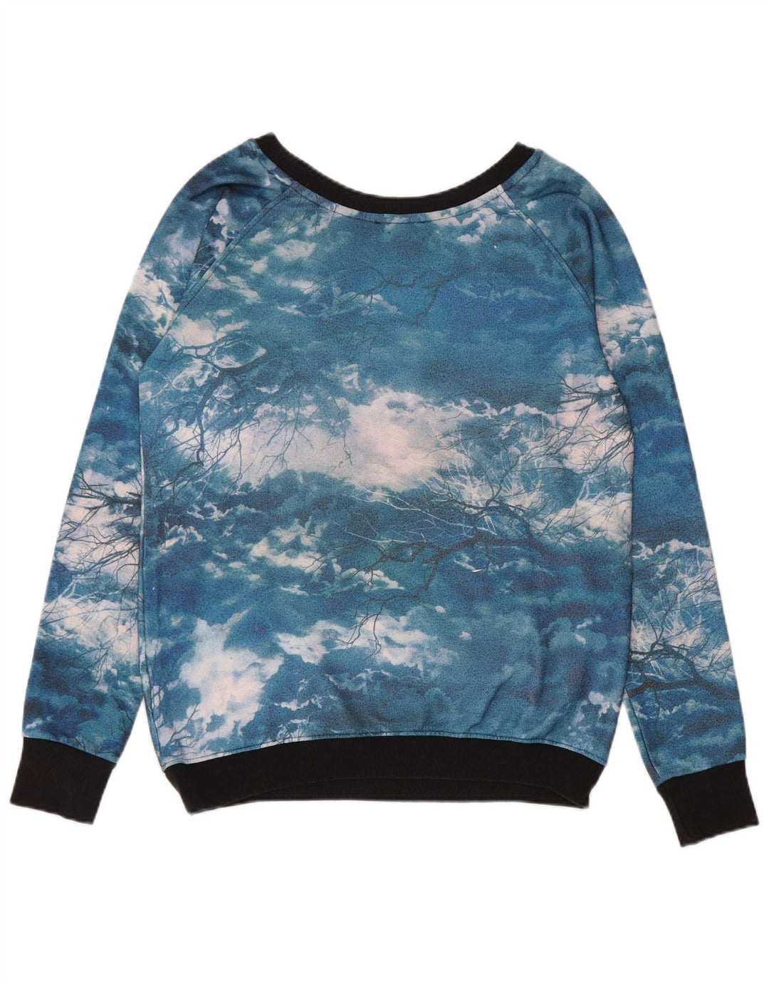 Felpa grafica da donna Adidas Jumper UK 14 Large Blue Tie Dye Poliestere