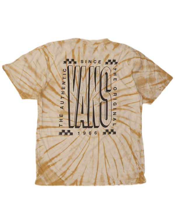 T-shirt grafica da uomo con vestibilità classica VANS, top grande, cotone tie-dye beige