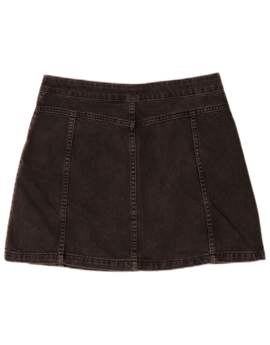 Mini gonna in denim da donna Moto UK 12 media W30 cotone nero